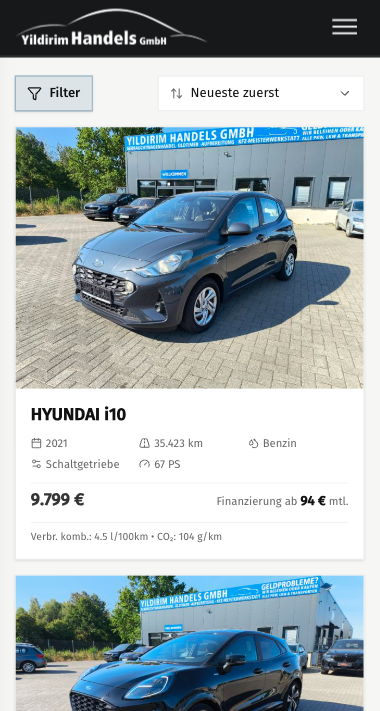 Barankauf Fahrzeugübersicht mit Autegro