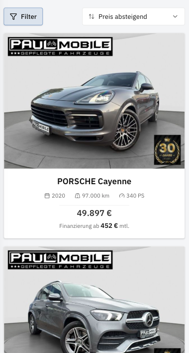 Paulmobile Fahrzeugübersicht mit Autegro